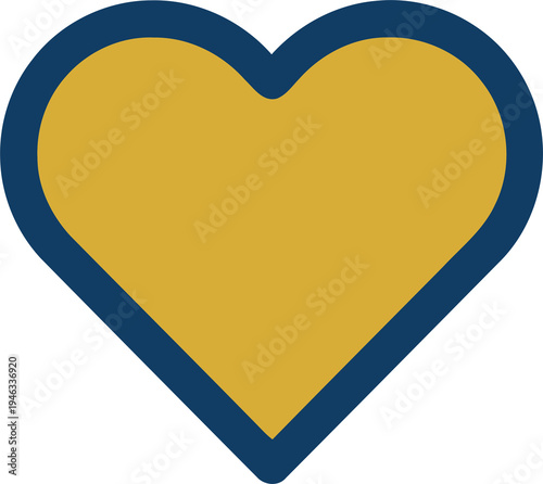 Free Download A large yellow heart with a blue outline on a black background - GFXLoad