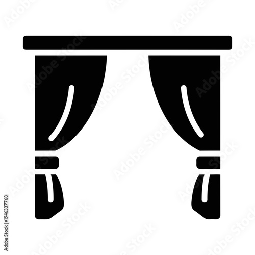 room darkening curtains glyph icon