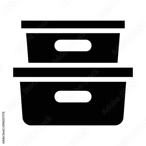two stackable storage bins glyph icon