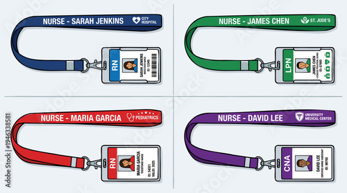 A grid of sixteen colorful medical cross icons, each depicting a different healthcare symbol or medical specialty.