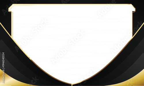 Golden Certificate Template with Black and White Design