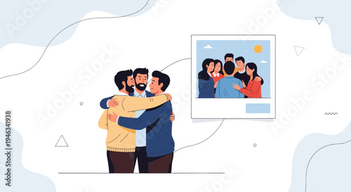 Friends Hugging Together, Capturing Friendship Moments in a Photo