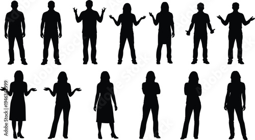 Technical fashion flat sketch of a men’s outdoor cycling vest collection featuring stand collars and zip up fronts in front and back views.