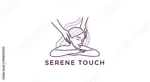 Serene Touch Logo with Woman Receiving Head Massage.