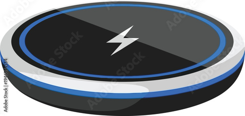 Illustration of Wireless charger pad with lightning symbol