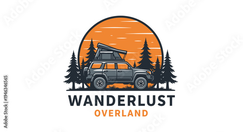 Wanderlust Overland Adventure Vehicle Logo Design.