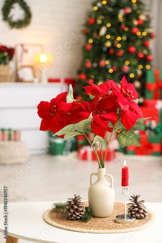 Vase with Christmas flower ...