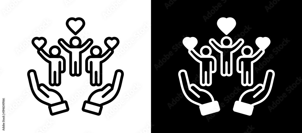 Obraz premium Community Service whiteblack icon