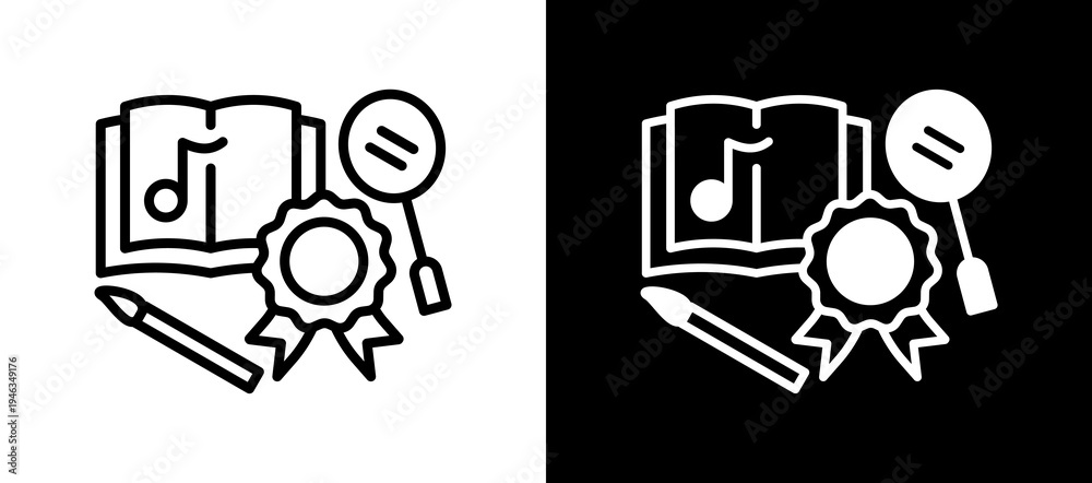 Fototapeta premium Extra Curricular whiteblack icon