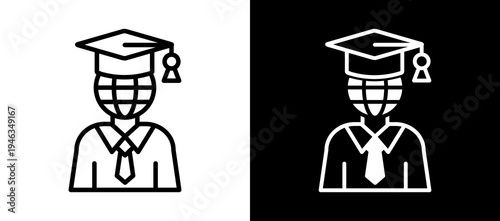 International Student whiteblack icon