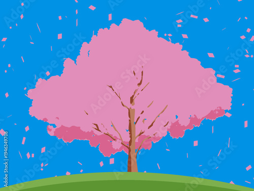 木, 風景, 自然, 空, 草, ベクター, イラスト, 雲, サマータイム, とぶ, 公園, 森, 