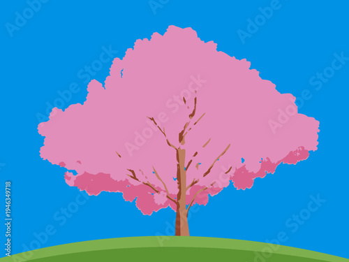 木, 風景, 自然, 空, 草, ベクター, イラスト, 雲, サマータイム, とぶ, 公園, 森, 