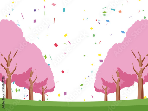 木, 風景, 自然, 空, 草, ベクター, イラスト, 雲, サマータイム, とぶ, 公園, 森, 