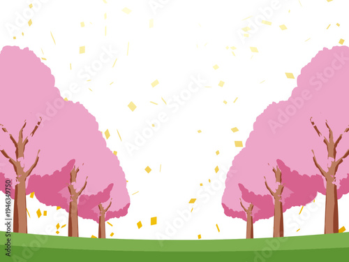 木, 風景, 自然, 空, 草, ベクター, イラスト, 雲, サマータイム, とぶ, 公園, 森, 