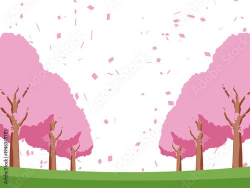 木, 風景, 自然, 空, 草, ベクター, イラスト, 雲, サマータイム, とぶ, 公園, 森, 