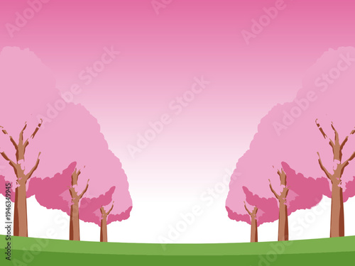 木, 風景, 自然, 空, 草, ベクター, イラスト, 雲, サマータイム, とぶ, 公園, 森, 