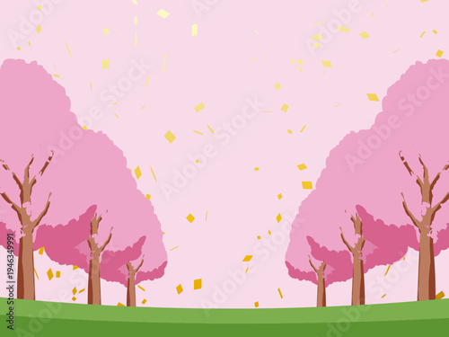 木, 風景, 自然, 空, 草, ベクター, イラスト, 雲, サマータイム, とぶ, 公園, 森, 