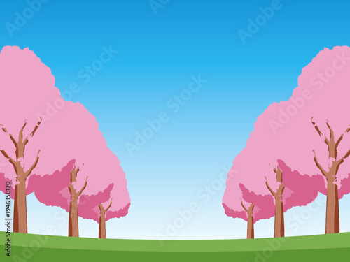 木, 風景, 自然, 空, 草, ベクター, イラスト, 雲, サマータイム, とぶ, 公園, 森, 