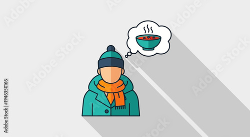 Person Wearing Winter Clothing Thinking.