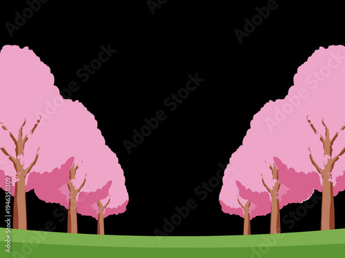 木, 風景, 自然, 空, 草, ベクター, イラスト, 雲, サマータイム, とぶ, 公園, 森, 