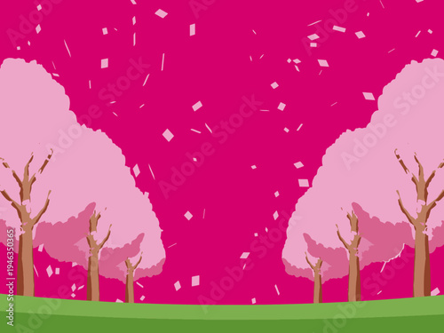 木, 風景, 自然, 空, 草, ベクター, イラスト, 雲, サマータイム, とぶ, 公園, 森, 