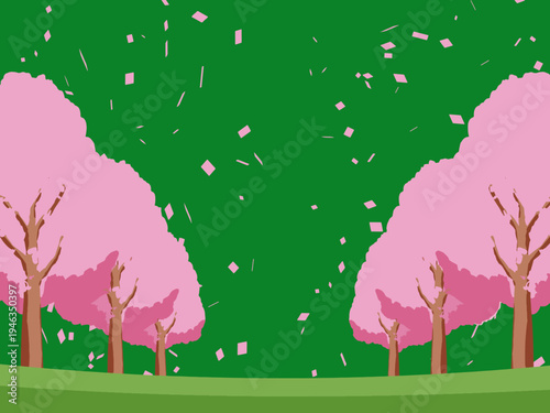 木, 風景, 自然, 空, 草, ベクター, イラスト, 雲, サマータイム, とぶ, 公園, 森, 