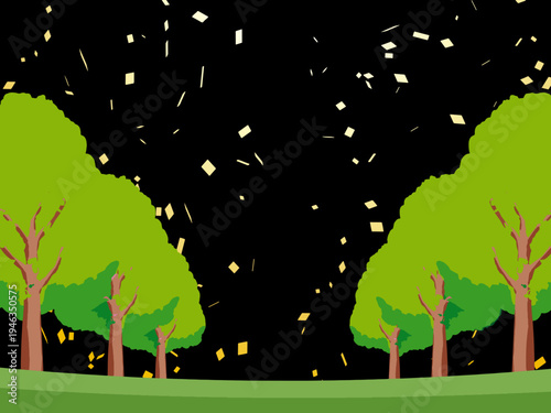 木, 風景, 自然, 空, 草, ベクター, イラスト, 雲, サマータイム, とぶ, 公園, 森, 