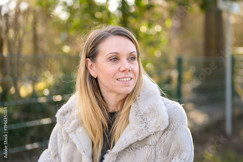 Confident woman portrait natural sunlight