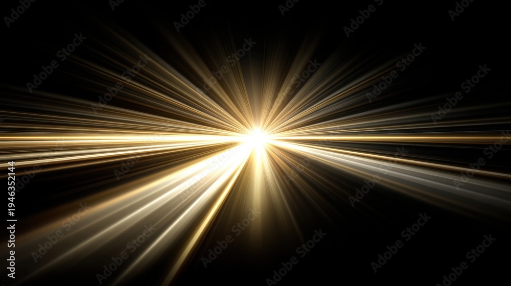 Obraz premium Radiant Light Burst with Dynamic Rays Stretching Out in Dark Background for Abstract Art and Design Projects