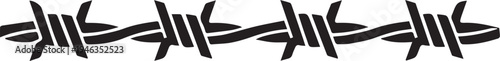 Elegant black and white repeating abstract barbed wire pattern design Vector