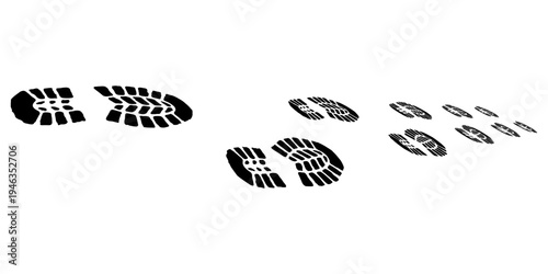 footprint shoe sole tracking path on transparent background, shoe footprint path vector illustration,Eps10