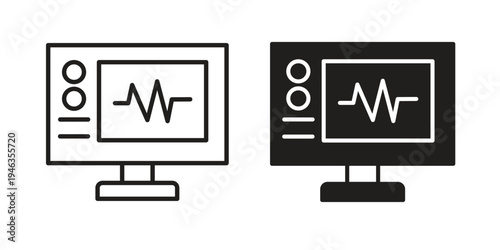 EKG monitor icon. modern vector symbols set