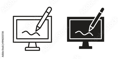 Electronic signature icon. modern vector symbols set
