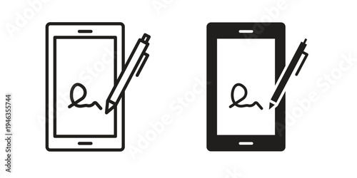 Electronic signature icon. modern vector symbols set