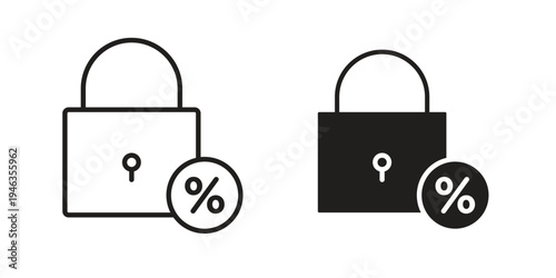 Fixed rate mortgage icon. modern vector symbols set