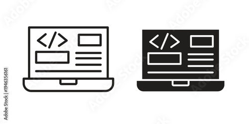 Front end icon. modern vector symbols set