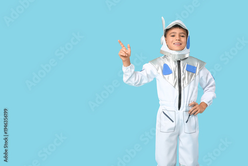 Cute little happy astronaut...