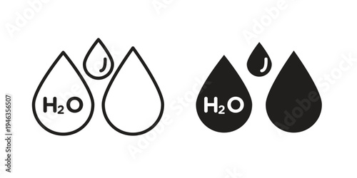 H2o icon. modern vector symbols set