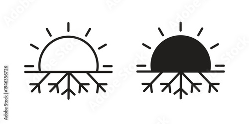 Hot and cold icon. modern vector symbols set