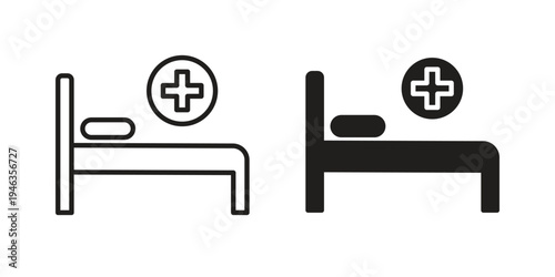 Hospital bed icon. modern vector symbols set