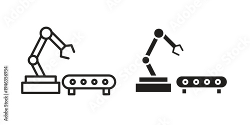 Industrial robot icon. modern vector symbols set