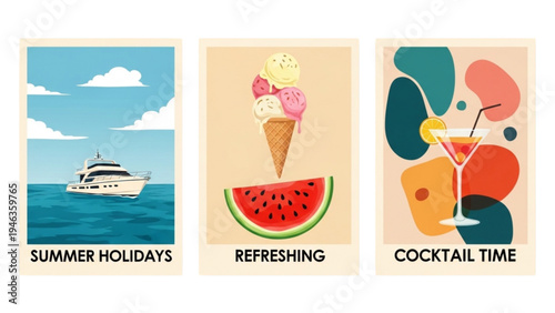 People enjoy refreshing summer holidays with cool drinks and sweet treats on vacation