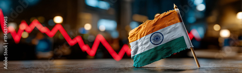 India Flag and Red Graph: T...
