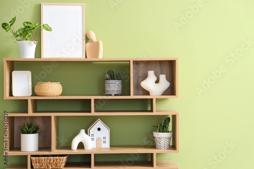 Shelf unit with blank frame...