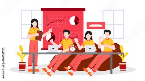 Professional speaker presenting data analysis and business strategy during a corporate workshop seminar