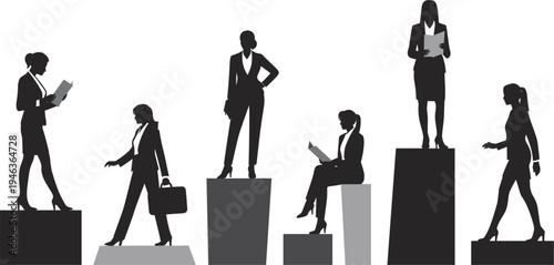 Business, Woman, Silhouette, Career, Professional, Leadership, Success, Corporate, Office, Vector, Female, Growth, Management, Employee, Work