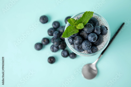 Glass of tasty chia seed pu...
