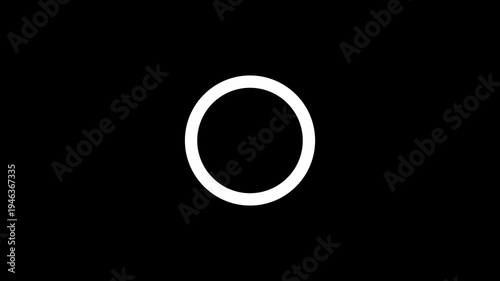 Circles on transparent background circle ring accent highlights elements night sky, effects pop up, line, shiny black background, ultra hd 4k animation.