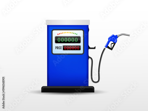 Gas station pump with fuel nozzle of petrol pump vector illustration. Gas or petrol station. Gasoline, oil, fuel, diesel pump