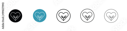 Natural love icon in line art style on white background for graphic and web design.